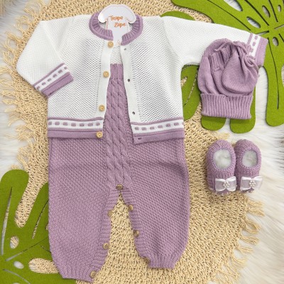  Kit algodão doce - Lilas e Branco